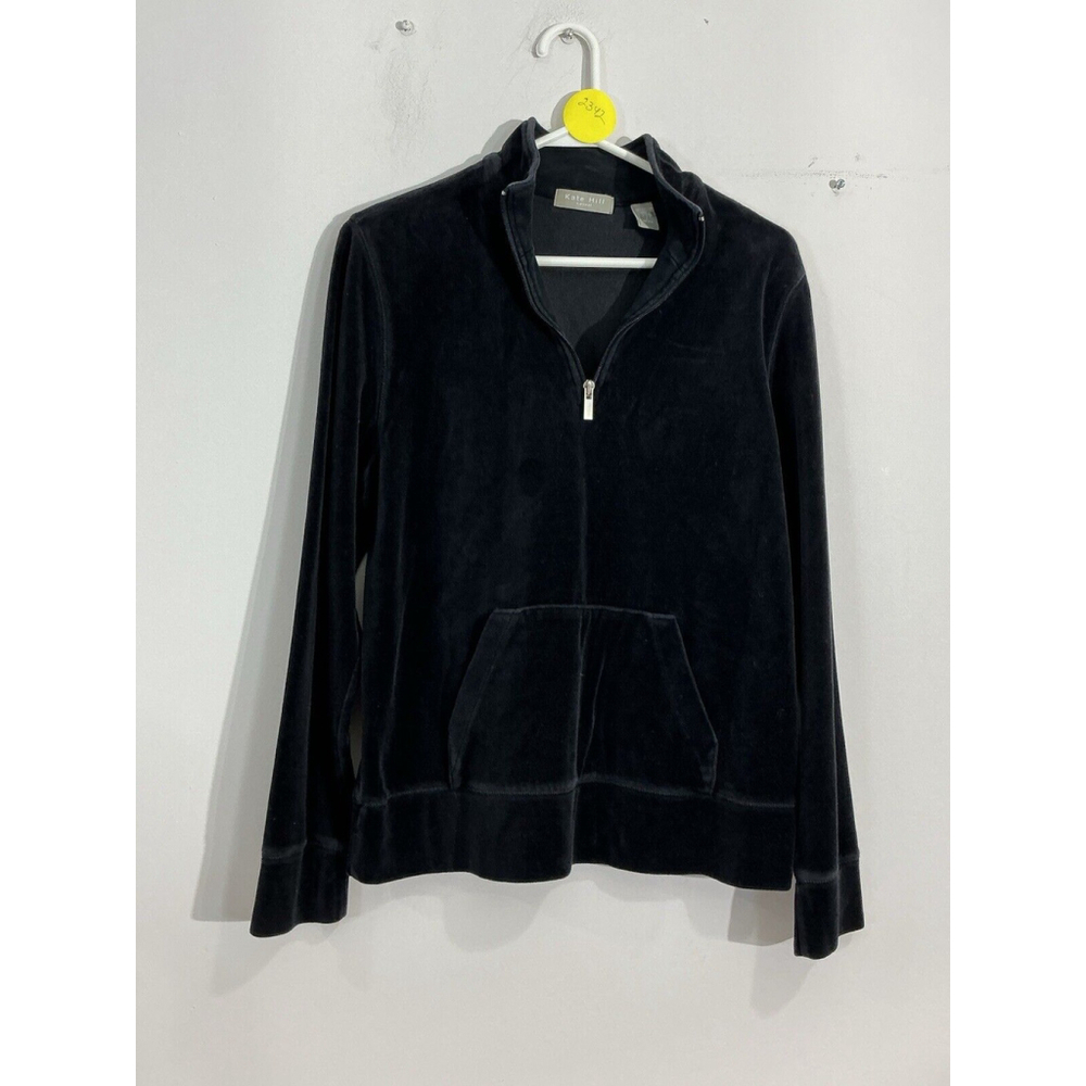 Womans Kate Hill Large Casual Pullover Black Sweatshirt